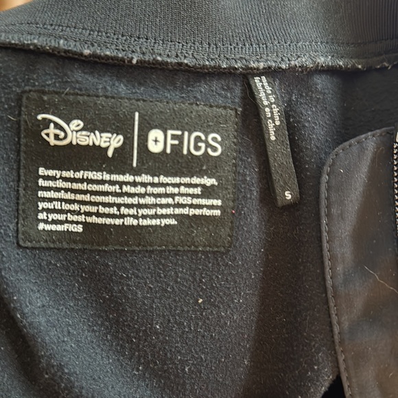 Figs Jackets & Coats Disney Figs Black Scrub Zip Up Jacket Size